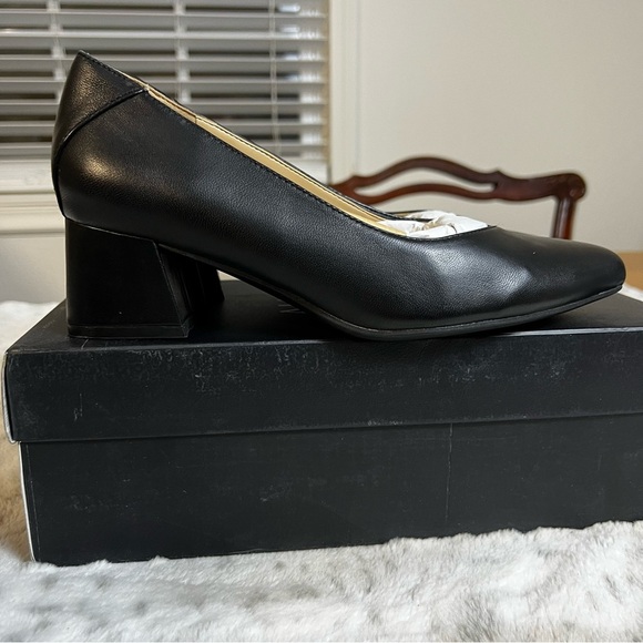 NIB Naturalizer Black Leather Malynn Pumps Block Heels sz 6.5 - Picture 8 of 13